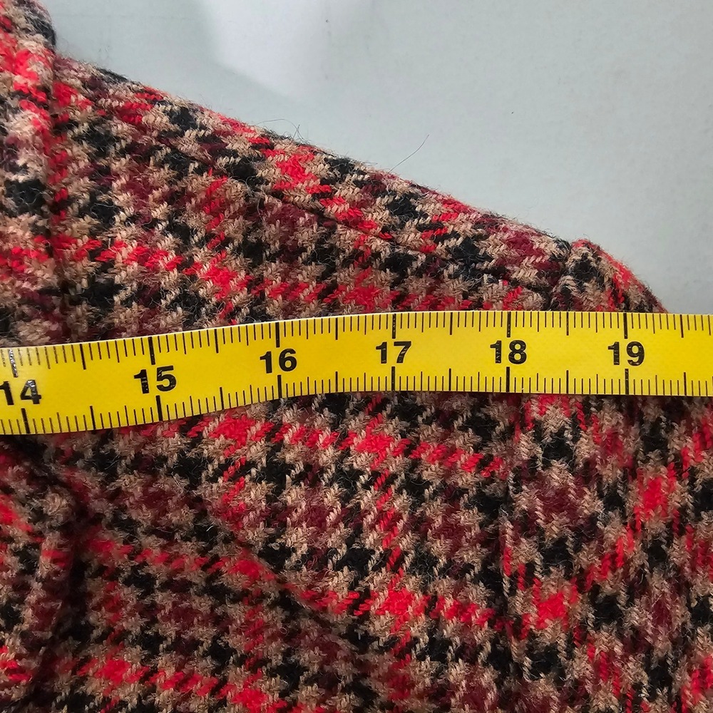 Talbots Aberdeen Blazer 20W Red Houndstooth Plaid Wool Blend Academia Career - Picture 6 of 11